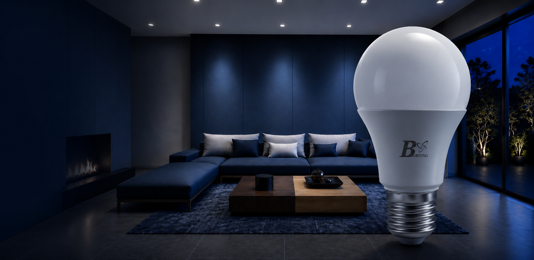หลอดไฟ LED B Lighting ในห้องนั่งเล่น ปิดไฟ